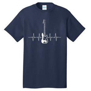 Cool Bass Guitar Heartbeat Design For Bass Player Men Women Tall T-Shirt