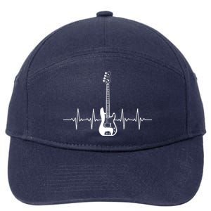 Cool Bass Guitar Heartbeat Design For Bass Player Men Women 7-Panel Snapback Hat