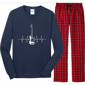 Cool Bass Guitar Heartbeat Design For Bass Player Men Women Long Sleeve Pajama Set