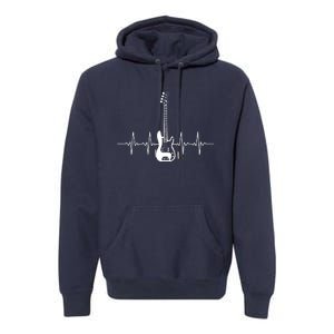 Cool Bass Guitar Heartbeat Design For Bass Player Men Women Premium Hoodie