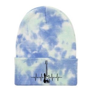 Cool Bass Guitar Heartbeat Design For Bass Player Men Women Tie Dye 12in Knit Beanie