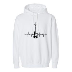 Cool Bass Guitar Heartbeat Design For Bass Player Men Women Garment-Dyed Fleece Hoodie