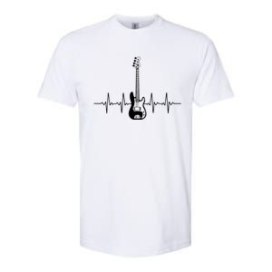 Cool Bass Guitar Heartbeat Design For Bass Player Men Women Softstyle CVC T-Shirt