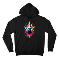 Colorful Bowling Game Day Bowling Cute Colorsplash Ball Hoodie