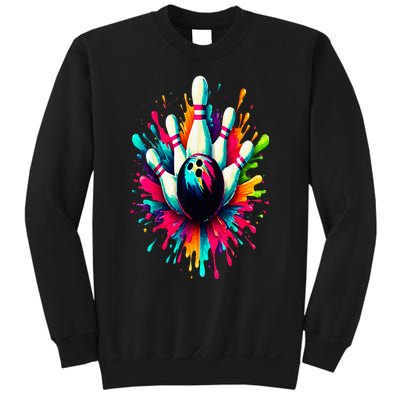 Colorful Bowling Game Day Bowling Cute Colorsplash Ball Sweatshirt