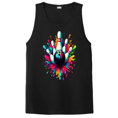 Colorful Bowling Game Day Bowling Cute Colorsplash Ball PosiCharge Competitor Tank