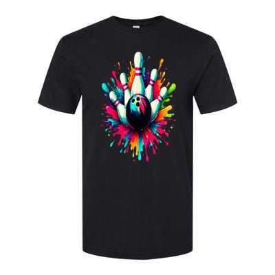 Colorful Bowling Game Day Bowling Cute Colorsplash Ball Softstyle® CVC T-Shirt