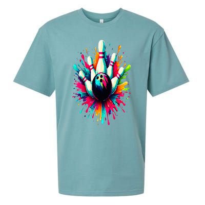 Colorful Bowling Game Day Bowling Cute Colorsplash Ball Sueded Cloud Jersey T-Shirt