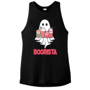 Coffee Boorista Ghost Halloween Barista Ladies PosiCharge Tri-Blend Wicking Tank