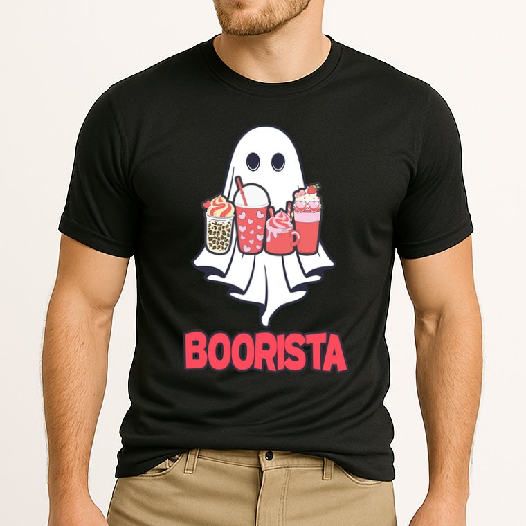 Coffee Boorista Ghost Halloween Barista Cooling Performance Crew T-Shirt