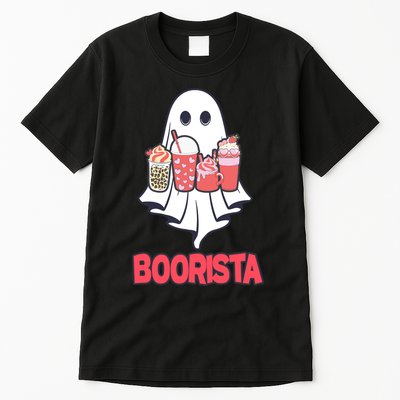 Coffee Boorista Ghost Halloween Barista Tall T-Shirt