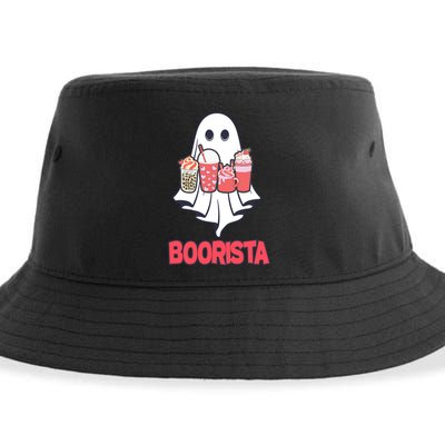 Coffee Boorista Ghost Halloween Barista Sustainable Bucket Hat