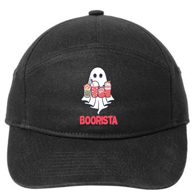 Coffee Boorista Ghost Halloween Barista 7-Panel Snapback Hat
