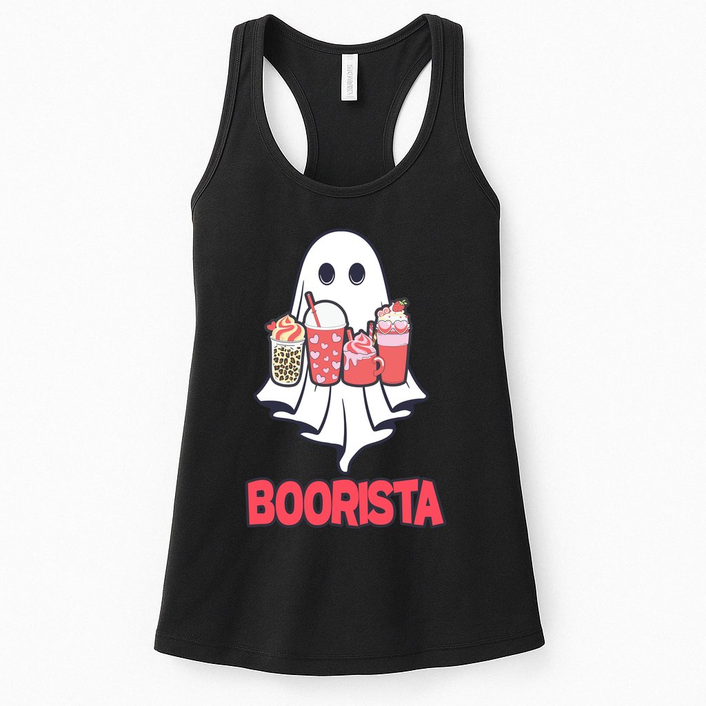 Coffee Boorista Ghost Halloween Barista Womens Tank Top