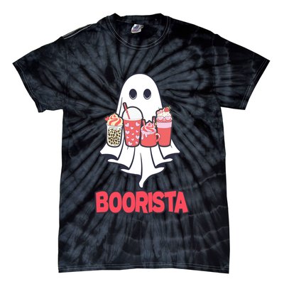 Coffee Boorista Ghost Halloween Barista Tie-Dye T-Shirt