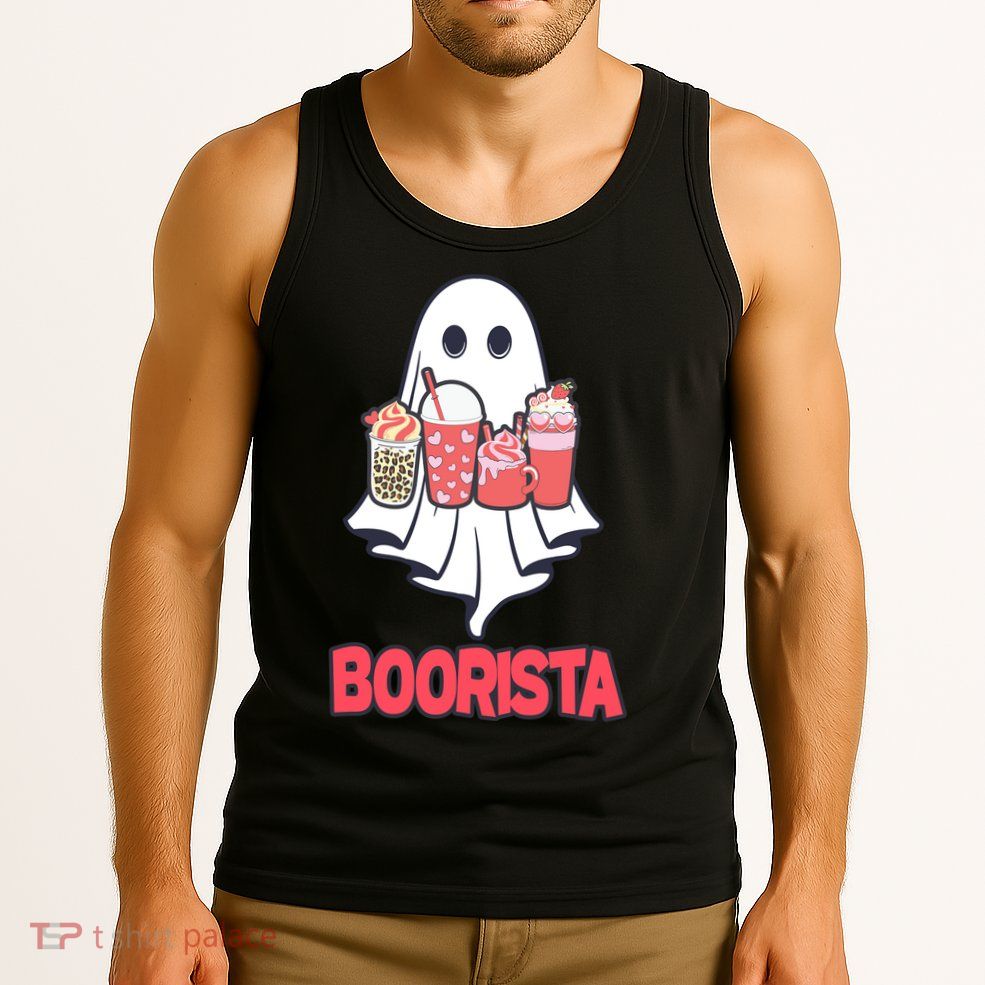 Coffee Boorista Ghost Halloween Barista Tank Top