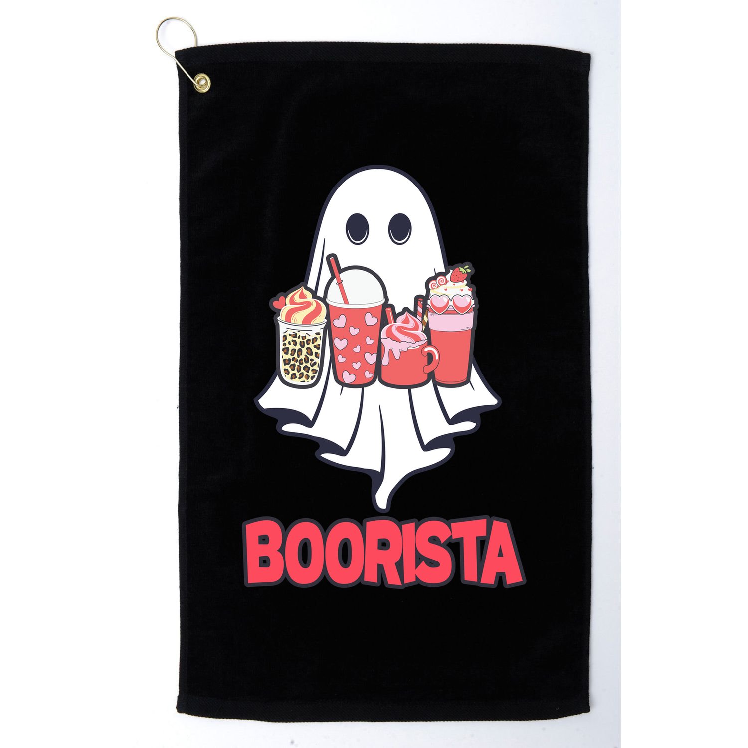 Coffee Boorista Ghost Halloween Barista Golf Towel