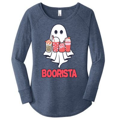 Coffee Boorista Ghost Halloween Barista Women's Perfect Tri Tunic Long Sleeve Shirt