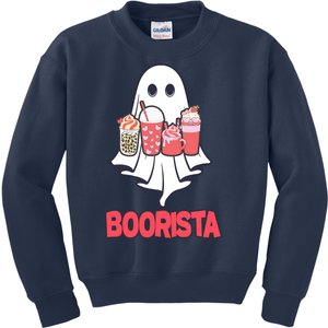 Coffee Boorista Ghost Halloween Barista Kids Sweatshirt