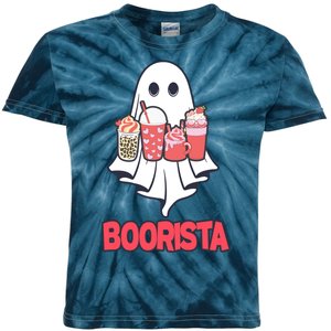 Coffee Boorista Ghost Halloween Barista Kids Tie-Dye T-Shirt