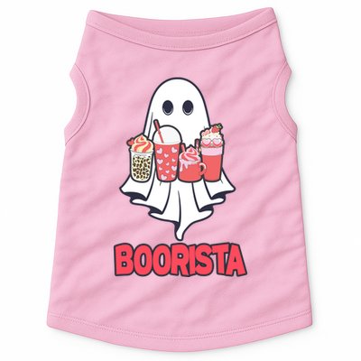 Coffee Boorista Ghost Halloween Barista Doggie Tank