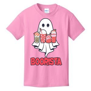 Coffee Boorista Ghost Halloween Barista Kids T-Shirt