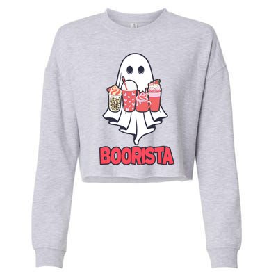 Coffee Boorista Ghost Halloween Barista Cropped Pullover Crew