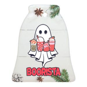 Coffee Boorista Ghost Halloween Barista Ceramic Bell Ornament