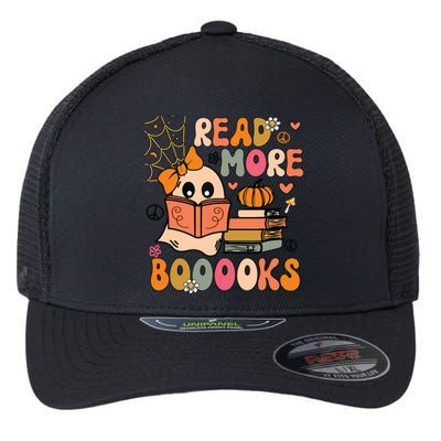 Cute Booooks Ghost Read More Books Funny Teacher Halloween Flexfit Unipanel Trucker Cap