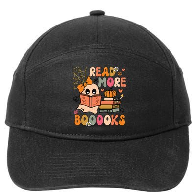 Cute Booooks Ghost Read More Books Funny Teacher Halloween 7-Panel Snapback Hat