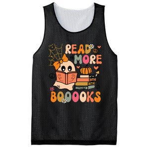 Cute Booooks Ghost Read More Books Funny Teacher Halloween Mesh Reversible Basketball Jersey Tank