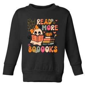 Cute Booooks Ghost Read More Books Funny Teacher Halloween Toddler Sweatshirt