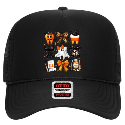 Coquette Bow Halloween Th Dentist Dental Assistant Ghost Trucker Hat