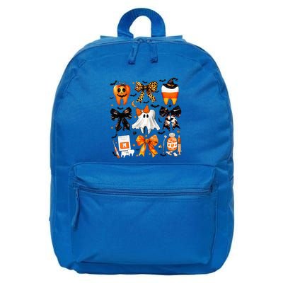 Coquette Bow Halloween Th Dentist Dental Assistant Ghost 16 in Basic Backpack