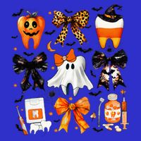 Coquette Bow Halloween Th Dentist Dental Assistant Ghost 16 in Basic Backpack