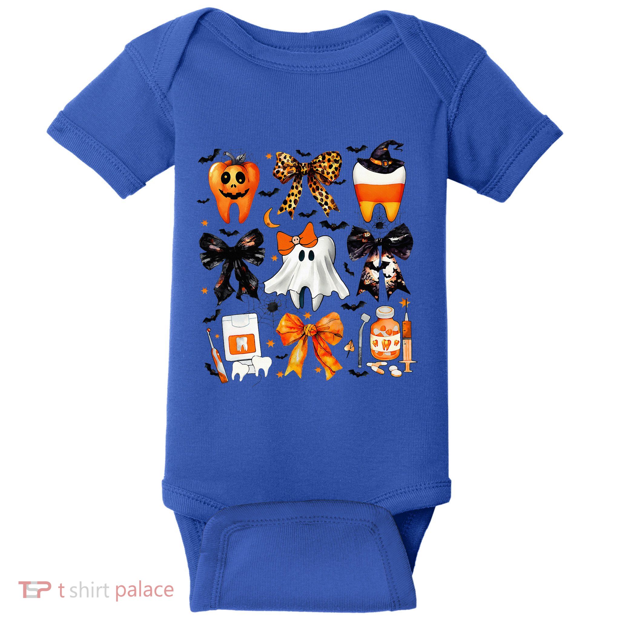 Coquette Bow Halloween Th Dentist Dental Assistant Ghost Baby Bodysuit