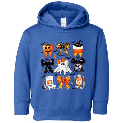 Coquette Bow Halloween Th Dentist Dental Assistant Ghost Toddler Hoodie