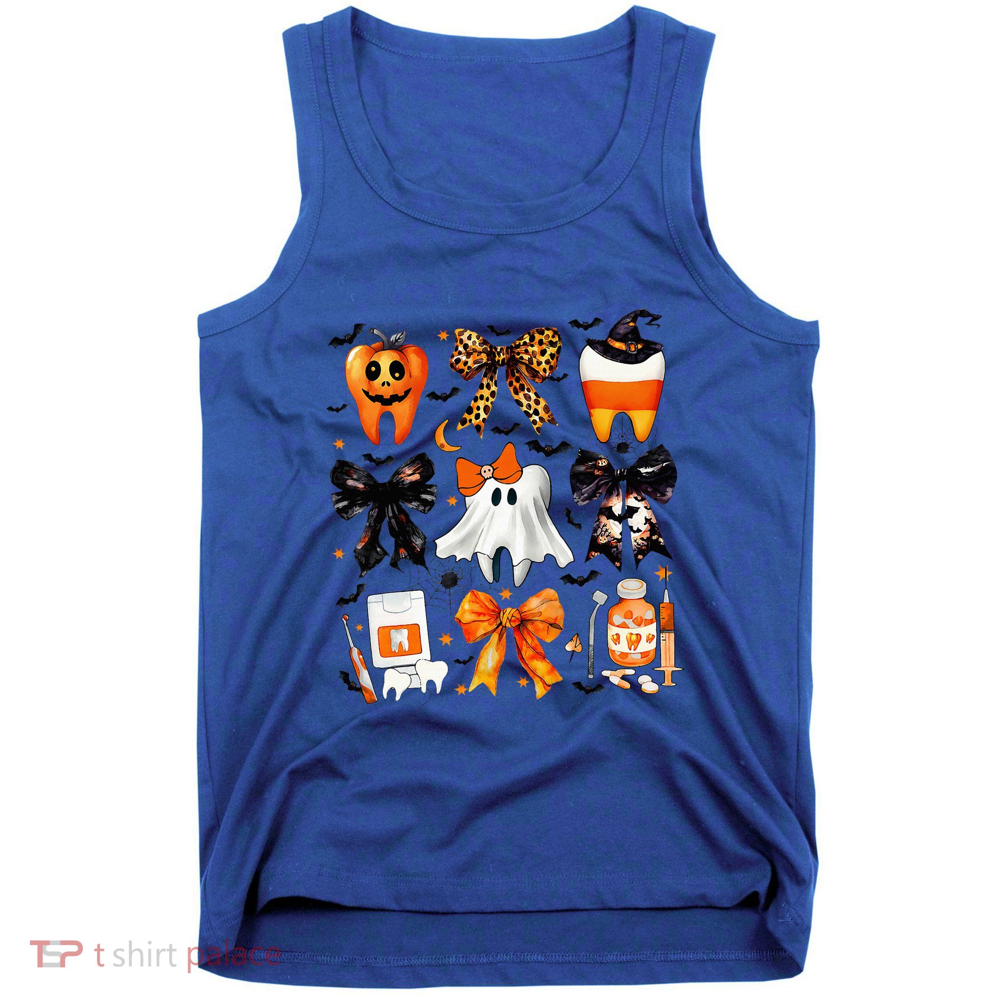 Coquette Bow Halloween Th Dentist Dental Assistant Ghost Tank Top
