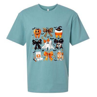 Coquette Bow Halloween Th Dentist Dental Assistant Ghost Sueded Cloud Jersey T-Shirt