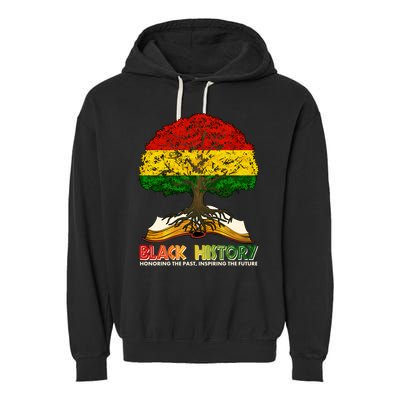 Celebrate Black History Honoring The Past Inspiring The Future Tree Root Book Garment-Dyed Fleece Hoodie