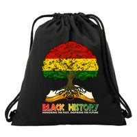 Celebrate Black History Honoring The Past Inspiring The Future Tree Root Book Drawstring Bag