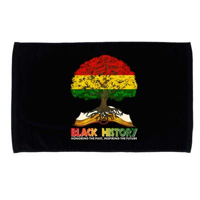 Celebrate Black History Honoring The Past Inspiring The Future Tree Root Book Microfiber Hand Towel