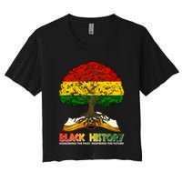 Celebrate Black History Honoring The Past Inspiring The Future Tree Root Book Women's Crop Top Tee