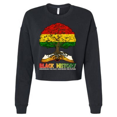 Celebrate Black History Honoring The Past Inspiring The Future Tree Root Book Cropped Pullover Crew
