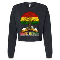 Celebrate Black History Honoring The Past Inspiring The Future Tree Root Book Cropped Pullover Crew