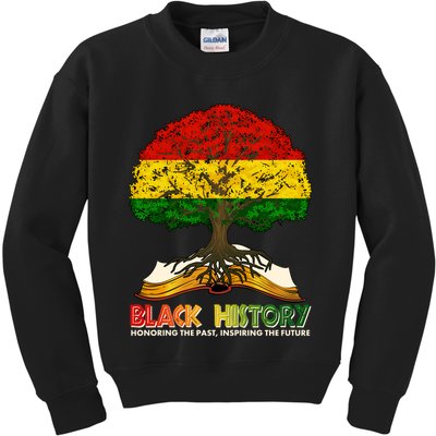 Celebrate Black History Honoring The Past Inspiring The Future Tree Root Book Kids Sweatshirt