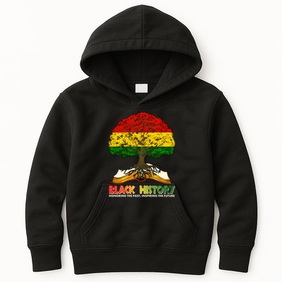 Celebrate Black History Honoring The Past Inspiring The Future Tree Root Book Kids Hoodie