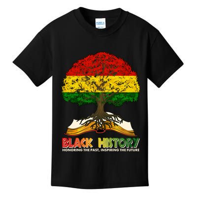 Celebrate Black History Honoring The Past Inspiring The Future Tree Root Book Kids T-Shirt