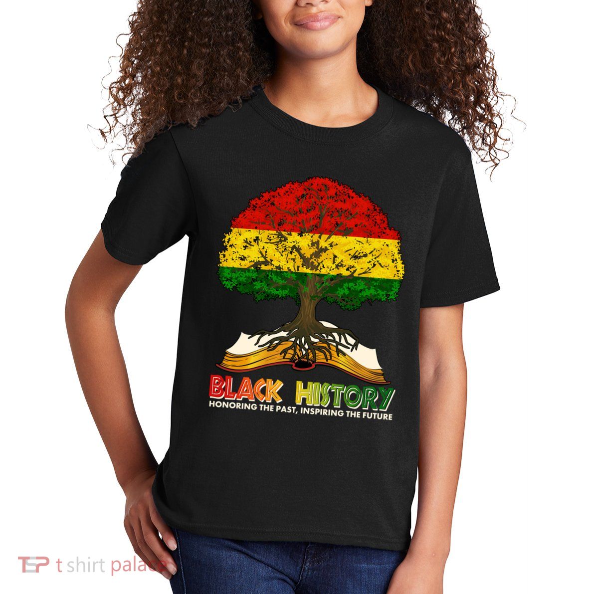 Celebrate Black History Honoring The Past Inspiring The Future Tree Root Book Kids T-Shirt