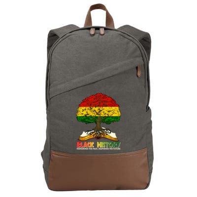 Celebrate Black History Honoring The Past Inspiring The Future Tree Root Book Cotton Canvas Backpack